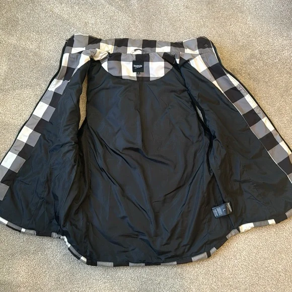 Kenzie women size large quilted vest buffalo plaid check black grey white - Picture 8 of 11